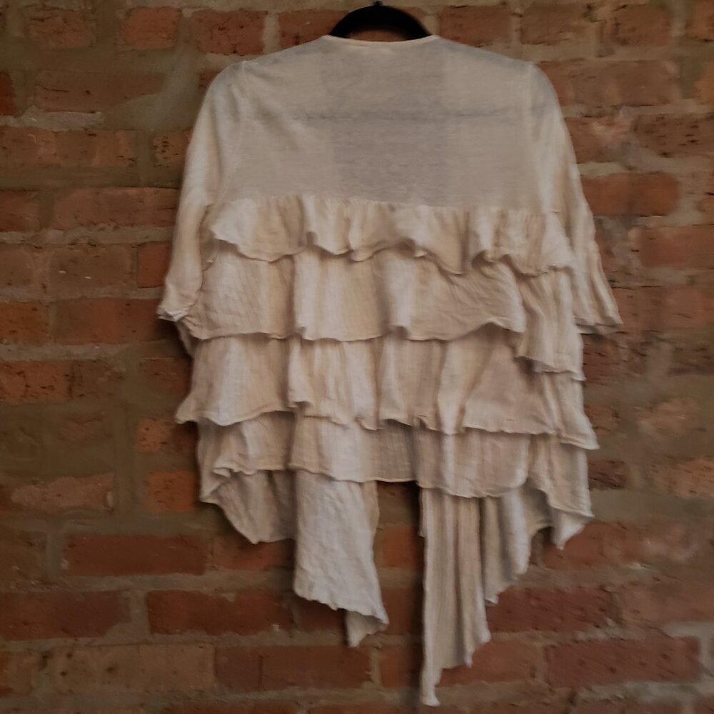 Moth Layered Cream & Beige Ruffle Cardigan - Picture 3 of 4